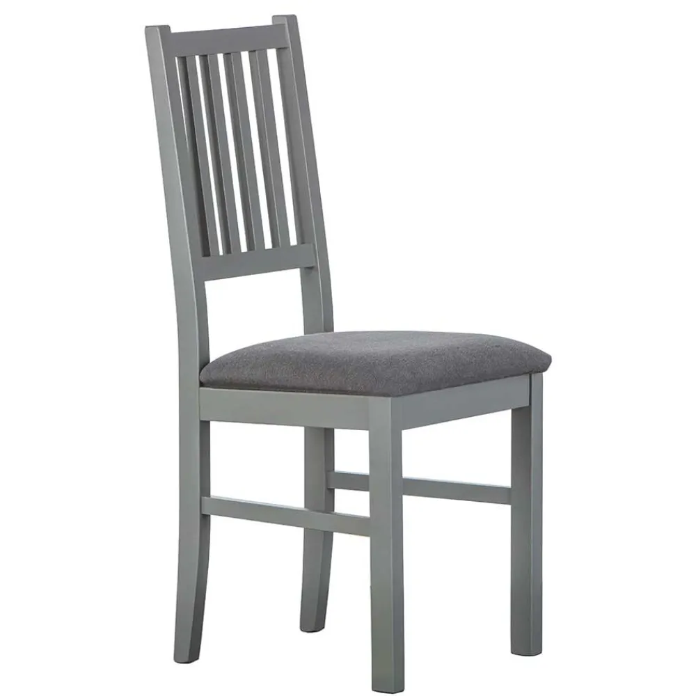 Wohnen Graue Holzstühle mit Polstersitz - Nepplan (2er Set)