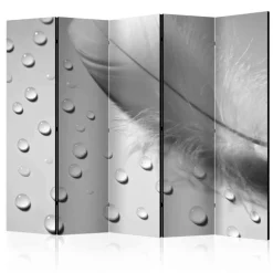 Wohnen Graue Raumteiler Wand mit Feder & Tropfen - Lornas