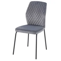 Wohnen Graue Samtstühle mit Gestell aus Metall - Sharkas (2er Set)