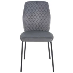 Wohnen Graue Samtstühle mit Gestell aus Metall - Sharkas (2er Set)