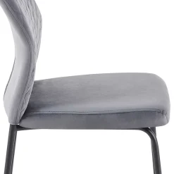 Wohnen Graue Samtstühle mit Gestell aus Metall - Sharkas (2er Set)