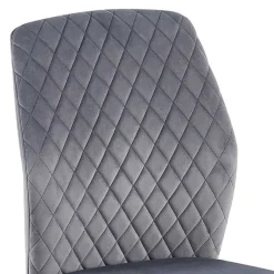 Wohnen Graue Samtstühle mit Gestell aus Metall - Sharkas (2er Set)