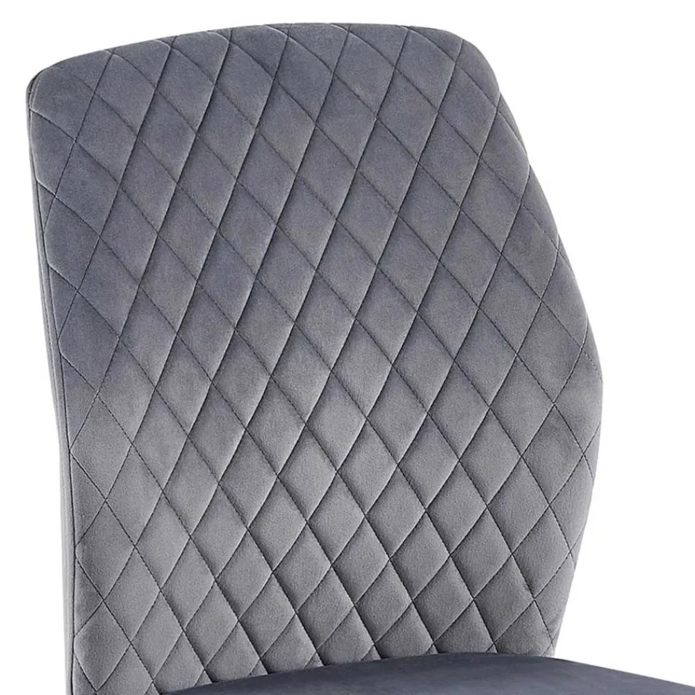 Wohnen Graue Samtstühle mit Gestell aus Metall - Sharkas (2er Set)