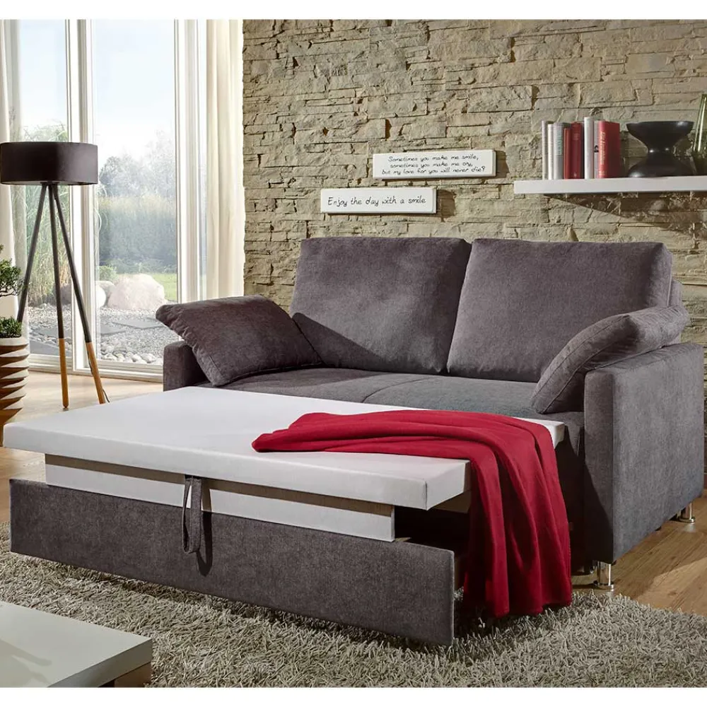Wohnen Betten|Betten*Graue Schlafcouch in drei Breiten - Jaxon