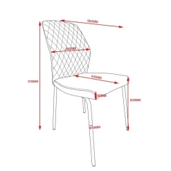 Wohnen Graue Stoffstühle modern - Lenox (4er Set)