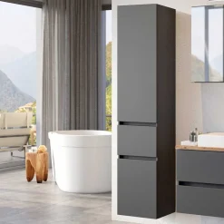 Wohnen Schränke*Grauer Bad Hochschrank zum Stellen oder Hängen - Noricas