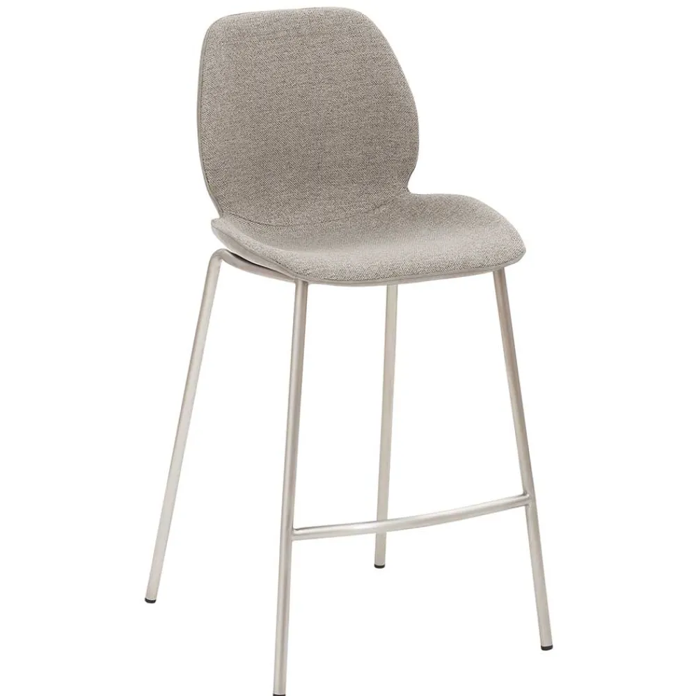 Wohnen Sessel & Hocker|Barhocker*Grauer Barstuhl im Material Mix - Ruvenz