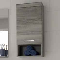 Wohnen Badschränke|Schränke*Grauer Hängeschrank mit Tür und Fach - Baloon