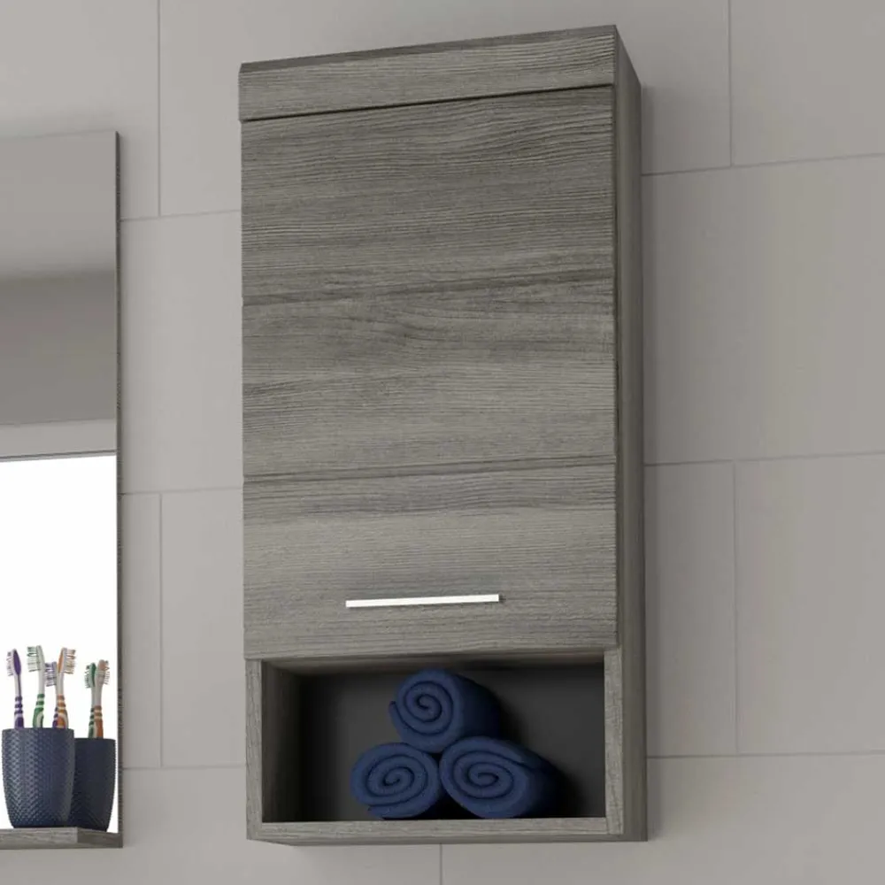 Wohnen Badschränke|Schränke*Grauer Hängeschrank mit Tür und Fach - Baloon