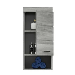 Wohnen Badschränke|Schränke*Grauer Hängeschrank mit Tür und Fach - Baloon