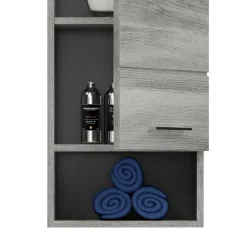 Wohnen Badschränke|Schränke*Grauer Hängeschrank mit Tür und Fach - Baloon