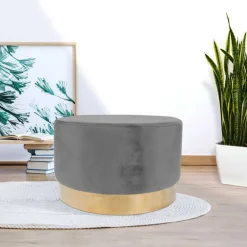 Wohnen Grauer Hocker mit 55 cm Durchmesser - Marina