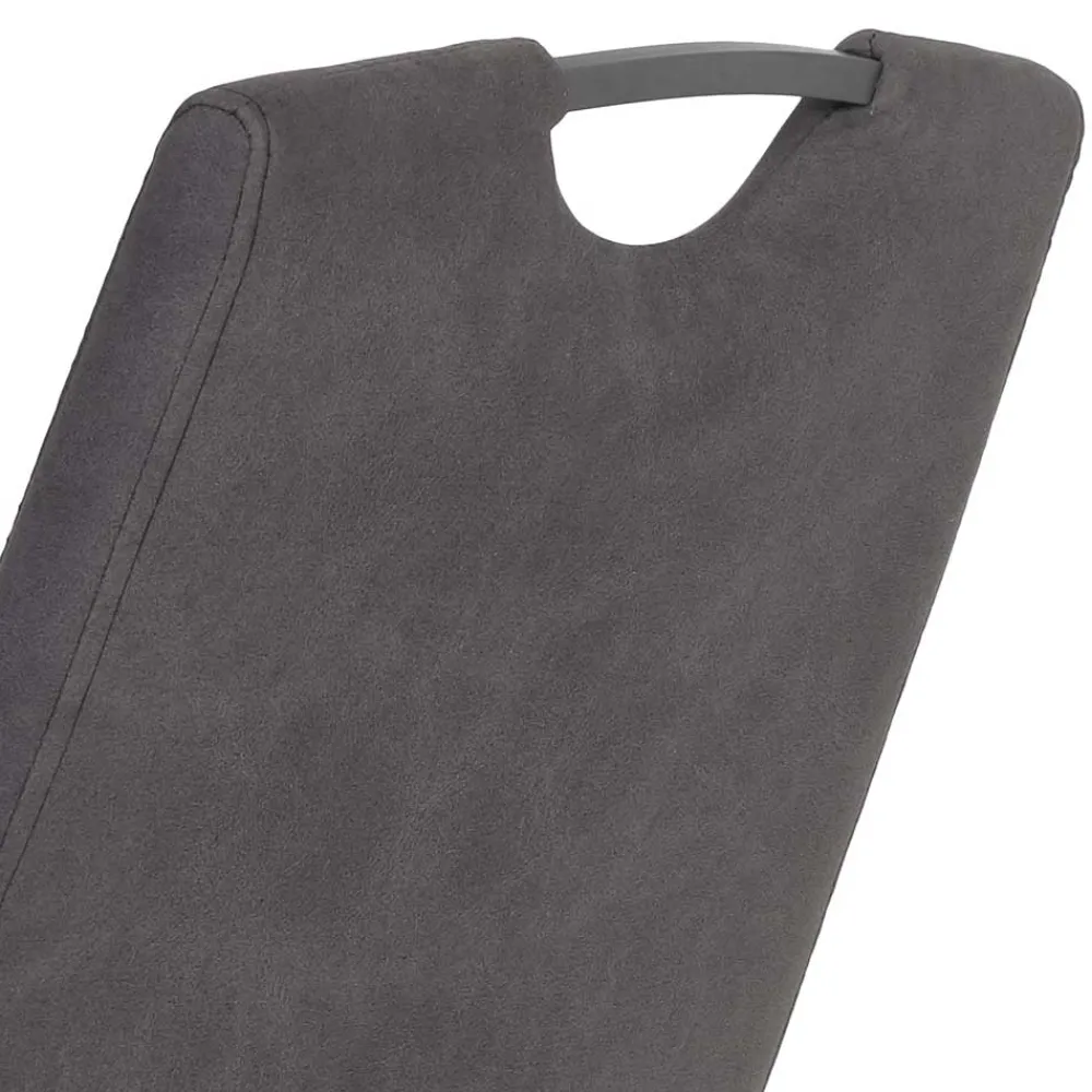 Wohnen Küchenstühle|Esszimmerstühle*Grauer Microfaser Stuhl mit Schwingfuß - Racelyn (Set)