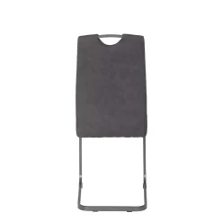 Wohnen Küchenstühle|Esszimmerstühle*Grauer Microfaser Stuhl mit Schwingfuß - Racelyn (Set)