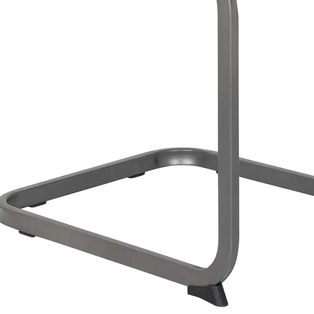 Wohnen Küchenstühle|Esszimmerstühle*Grauer Microfaser Stuhl mit Schwingfuß - Racelyn (Set)