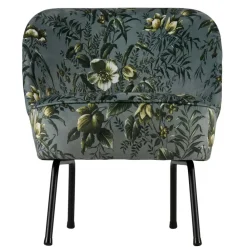 Wohnen Grauer Polstersessel mit Blumen Muster Melissa im Retro Look