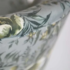 Wohnen Grauer Polstersessel mit Blumen Muster Melissa im Retro Look