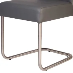 Wohnen Esszimmerstühle|Stühle*Grauer Polsterstuhl mit Swing-Fuß - Motrilo (2er Set)