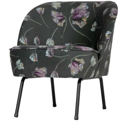 Wohnen Grauer Samt Sessel mit Tulpen Lila - Kiyoshi