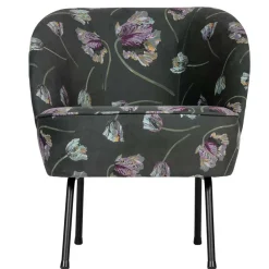 Wohnen Grauer Samt Sessel mit Tulpen Lila - Kiyoshi