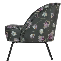 Wohnen Grauer Samt Sessel mit Tulpen Lila - Kiyoshi