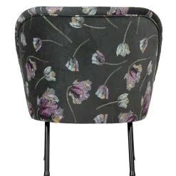 Wohnen Grauer Samt Sessel mit Tulpen Lila - Kiyoshi