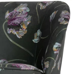 Wohnen Grauer Samt Sessel mit Tulpen Lila - Kiyoshi