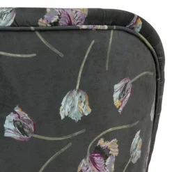 Wohnen Grauer Samt Sessel mit Tulpen Lila - Kiyoshi