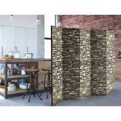 Wohnen Paravents|Wohnzimmer-Regale*Grauer Sichtschutz in Steinwand Optik - Crabina