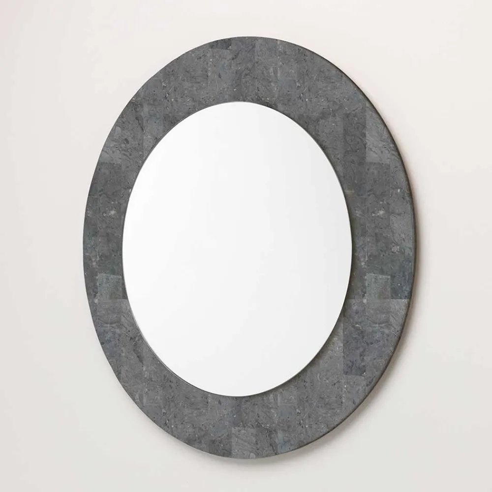 Wohnen Spiegel|Flurspiegel*Grauer Spiegel mit Rahmen aus Stein - Maratas