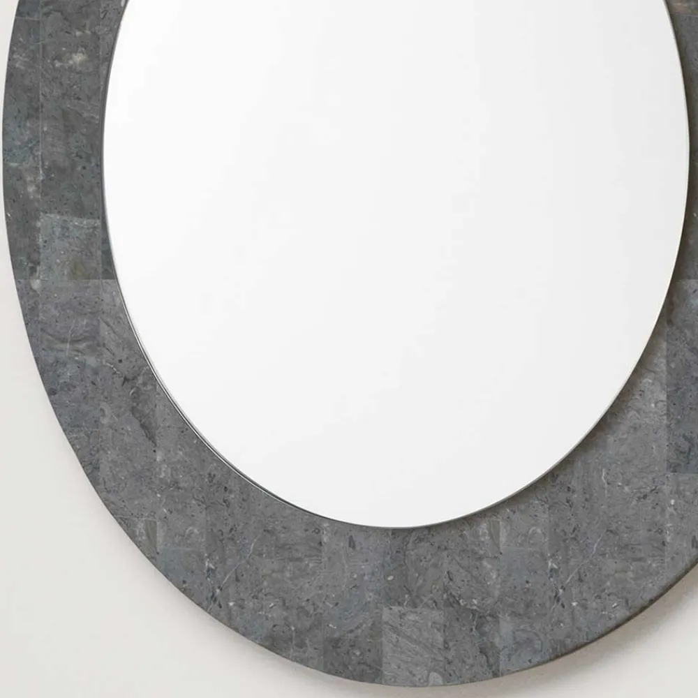 Wohnen Spiegel|Flurspiegel*Grauer Spiegel mit Rahmen aus Stein - Maratas