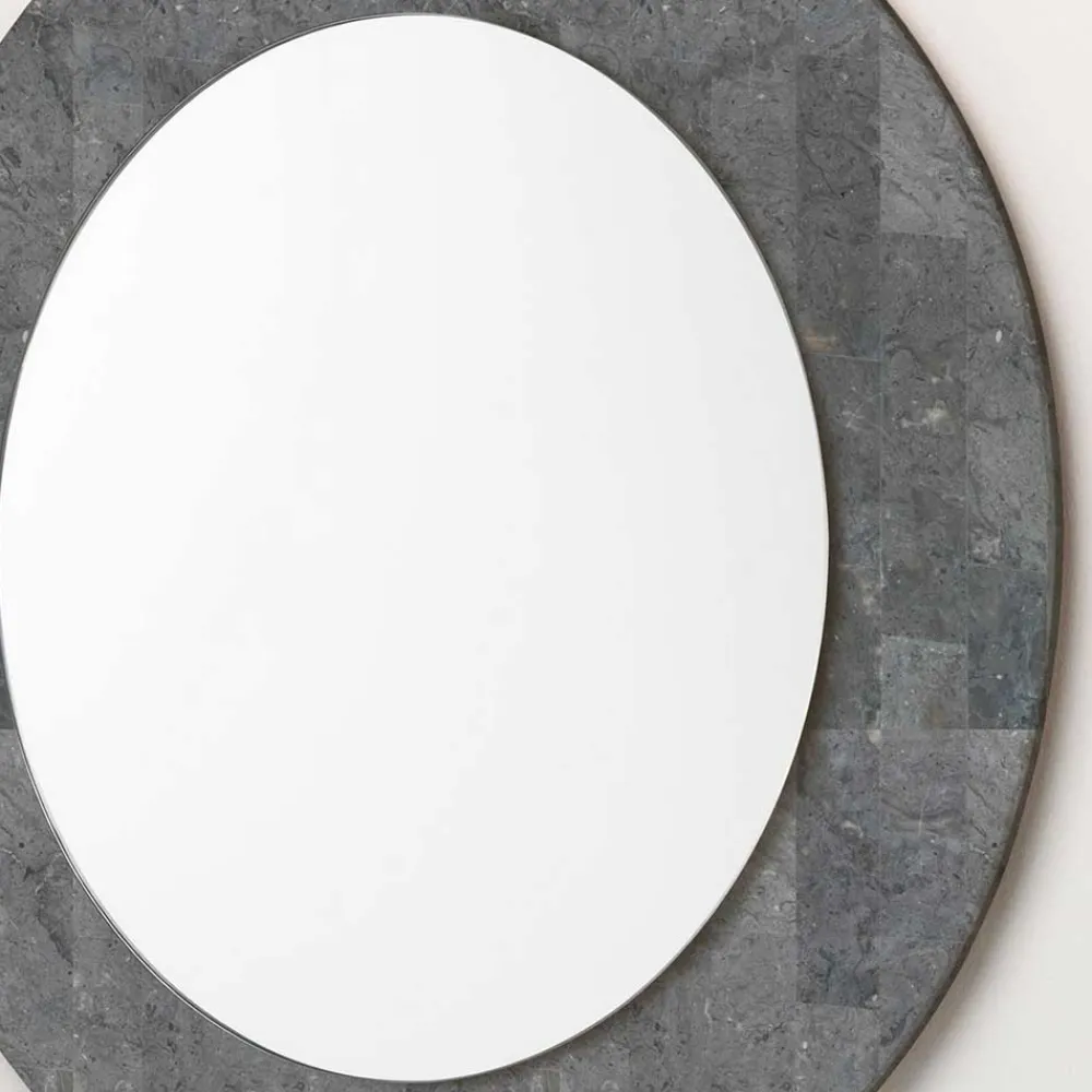 Wohnen Spiegel|Flurspiegel*Grauer Spiegel mit Rahmen aus Stein - Maratas