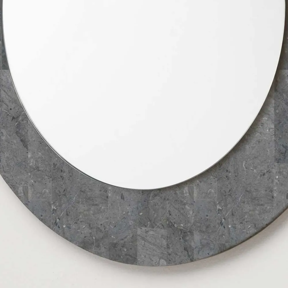 Wohnen Spiegel|Flurspiegel*Grauer Spiegel mit Rahmen aus Stein - Maratas