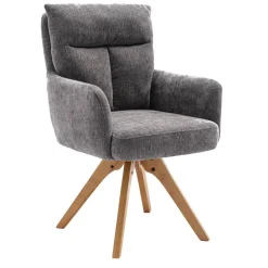 Wohnen Küchenstühle|Esszimmerstühle*Grauer Tischsessel mit Federkern - Cregorian (2er Set)