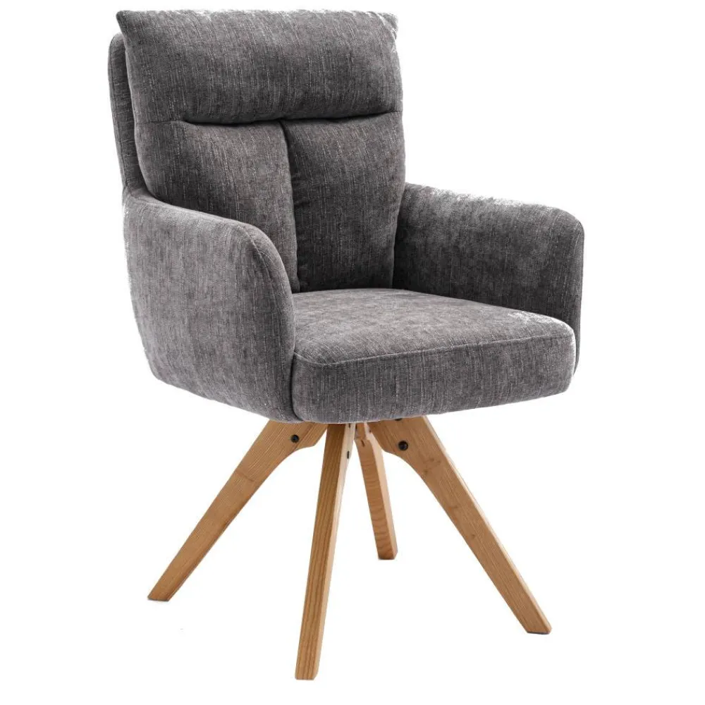 Wohnen Küchenstühle|Esszimmerstühle*Grauer Tischsessel mit Federkern - Cregorian (2er Set)