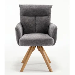 Wohnen Küchenstühle|Esszimmerstühle*Grauer Tischsessel mit Federkern - Cregorian (2er Set)