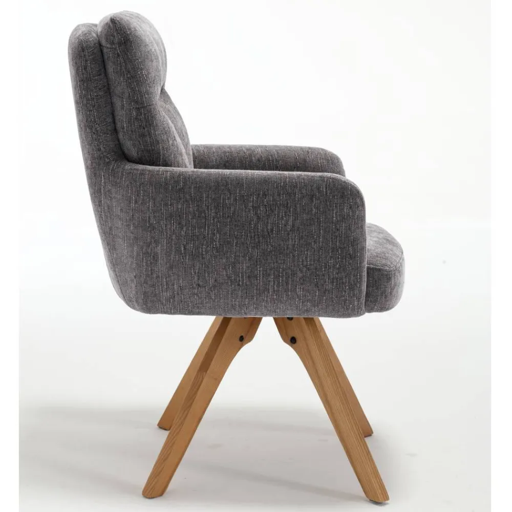 Wohnen Küchenstühle|Esszimmerstühle*Grauer Tischsessel mit Federkern - Cregorian (2er Set)