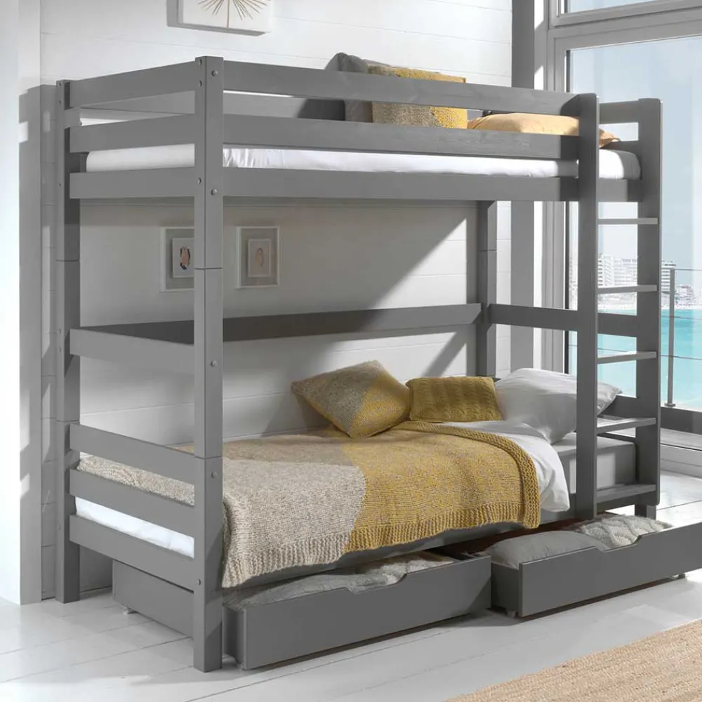Kinder Wohnen Graues Etagenbett in drei Höhen wählbar - Potosia
