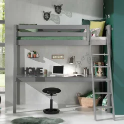 Wohnen Jugendbetten|Kindermöbel*Graues Hochbett mit Schreibtisch Arbeitsplatz - Tollow