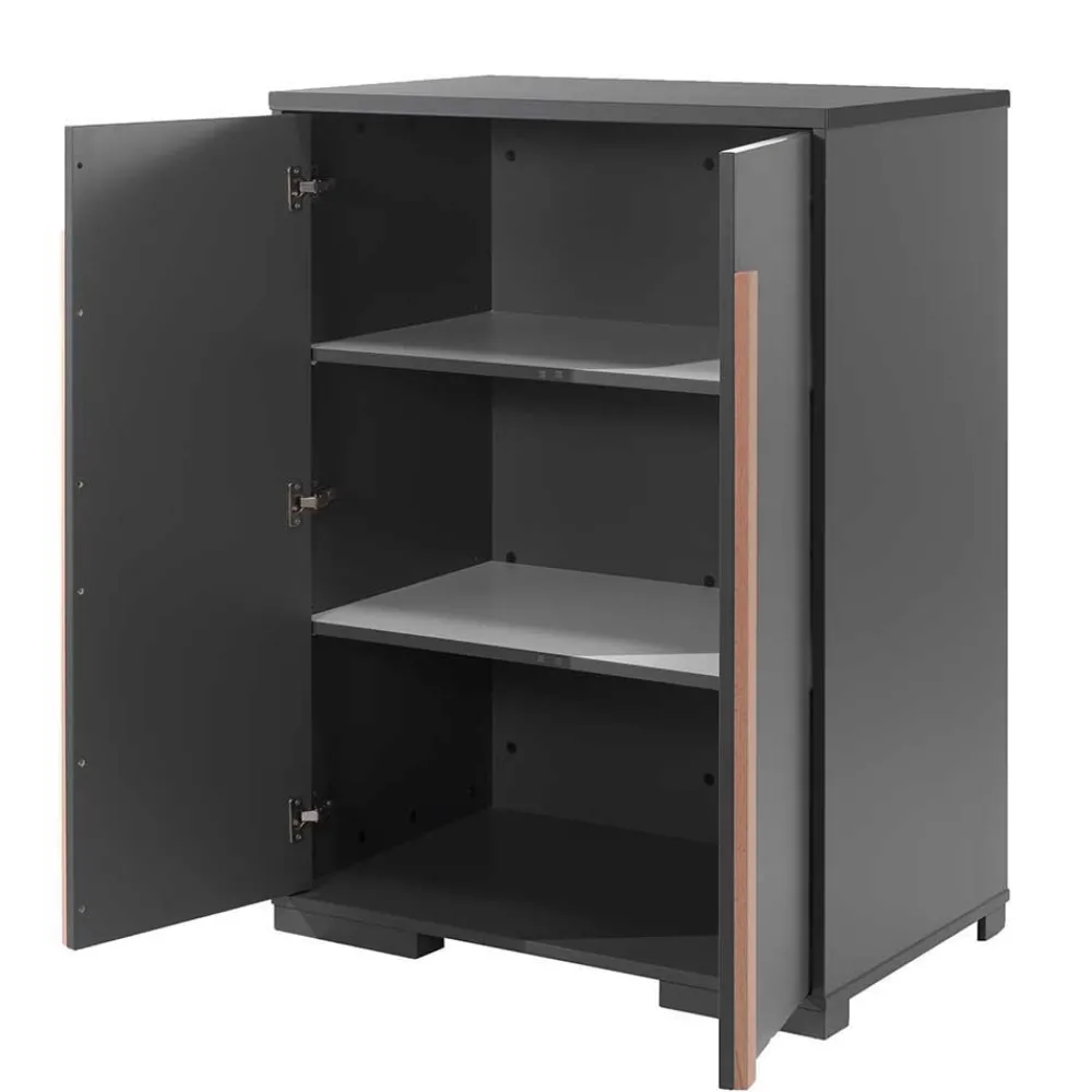 Wohnen Kinderbetten*Graues Hochbett mit Schreibtisch - Mystik (dreiteilig)