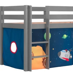 Wohnen Kindermöbel|Kinderbetten*Graues Hochbett Rutschbett Astronaut - Province