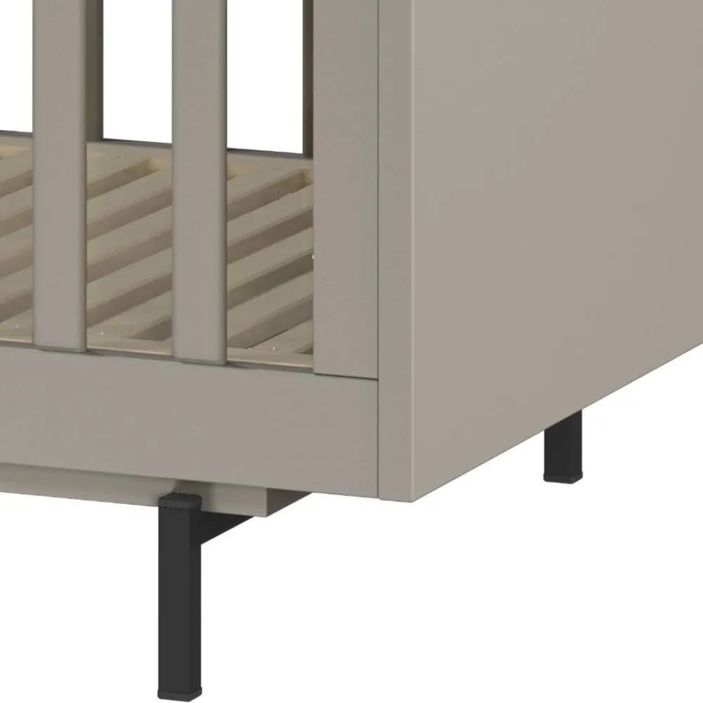 Kinder Wohnen Graues Kinderbett mit Gitterseiten - Suzanas