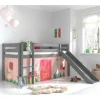 Wohnen Jugendbetten|Kinderbetten*Graues Kinderzimmer Hochbett mit Rutsche - Eldrida