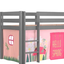 Wohnen Jugendbetten|Kinderbetten*Graues Kinderzimmer Hochbett mit Rutsche - Eldrida