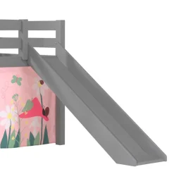 Wohnen Jugendbetten|Kinderbetten*Graues Kinderzimmer Hochbett mit Rutsche - Eldrida