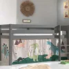 Wohnen Kindermöbel|Kinderbetten*Graues Kinderzimmer Hochbett Dinosaurier - Julmatra