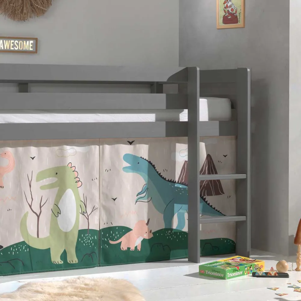 Wohnen Kindermöbel|Kinderbetten*Graues Kinderzimmer Hochbett Dinosaurier - Julmatra