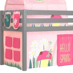 Kinder Wohnen Graues Kinderzimmer-Hochbett mit Stoffset Frühling - Season
