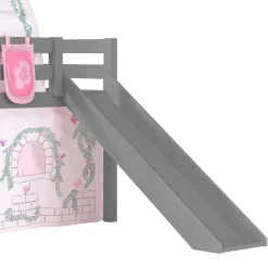 Wohnen Kindermöbel|Kinderbetten*Graues Mädchen-Hochbett mit Rutsche - Borgio