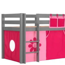 Kinder Wohnen Graues Spielbett Rutschbett mit Vorhang - Taupos